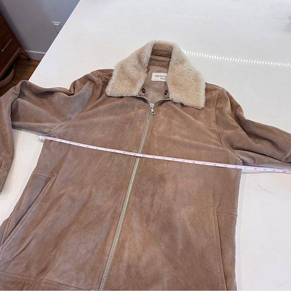 Officine Generale Brown Bomber Jacket with Cream Collar - Picture 8 of 13